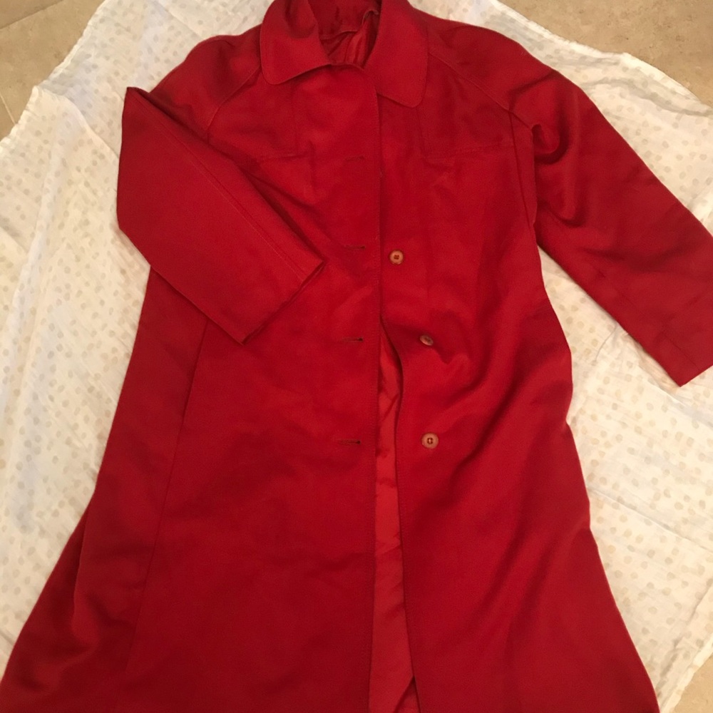 Jerold red trench coat size medium